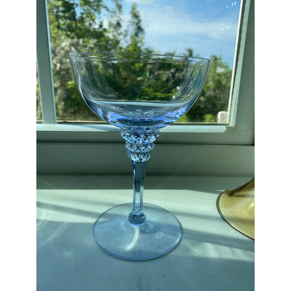 Vintage Iced Tea Stem 1962 Tiffin-Franciscan Twilight Blue OPTIC For 1 Glass - Picture 8 of 10